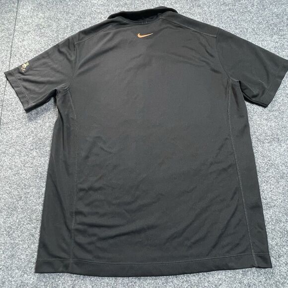 Nike Golf Performance Polo Shirt Mens Large Black Dri Fit Black Geometric Logo - Picture 10 of 13